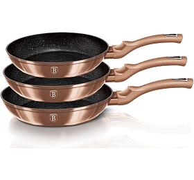 BERLINGERHAUS Pnev s mramorovm povrchem sada 3 ks Rosegold Metallic Line BH-1278