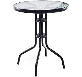HAPPY GREEN Stl kovov se sklennou deskou 60 cm, ern (50XG4027B)