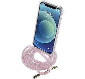 Transparentn zadn kryt Cellularline Neck-Case s rovou rkou na krk pro Apple iPhone 12 MINI