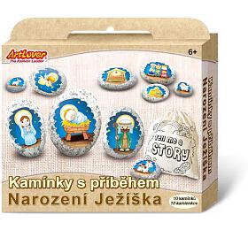 SMT Creatoys Kameny s pbhem se samolepkami Narozen Jeka kreativn sada v krabice 19x16x4cm