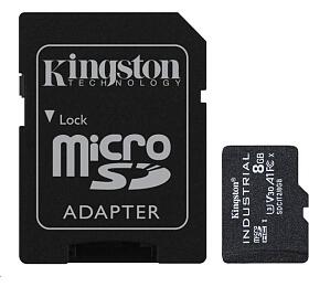 KINGSTON 8GB microSDHC Industrial C10 A1 pSLC Card + SD Adapter (SDCIT2/8GB)