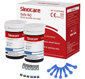 Testovac prouky SINOCARE Set 50 ks + 50 lancet pro Safe AQ Smart