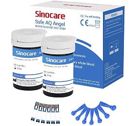 Testovac prouky SINOCARE Set 50 ks + 50 lancet pro Safe AQ Angel