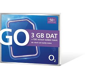 Pedplacen karta GO O2 GO SIM 3GB + 100 minut