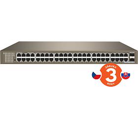 Tenda TEG1050F 48x Gigabit s SFP, 48x RJ45 + 2x SFP, Fanless - bez ventiltor, Rackmount, VLAN, 6kV (75011910)