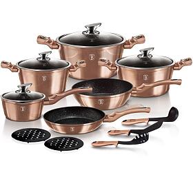 Sada ndob BERLINGERHAUS Rosegold Metallic Line BH-1224, 15 ks