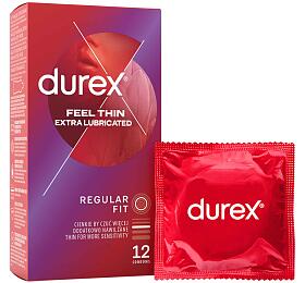 Durex Feel Thin Extra Lubricated kondomy 12 ks