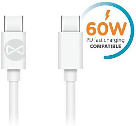 Kabel Forever USB-C/USB-C 1m 3A bílý
