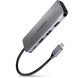 Axagon AXAGON HMC-5, USB 3.2 Gen 1 hub, porty 2x USB-A, HDMI, SD/microSD slot, PD 100W, kabel USB-C 20cm