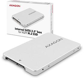 Axagon AXAGON RSS-M2SD, SATA - M.2 SATA SSD, intern 2.5&quot; ALU box, stbrn