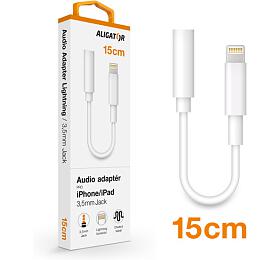 Audio adaptér Aligator Lightning / 3,5mm Jack, bílý