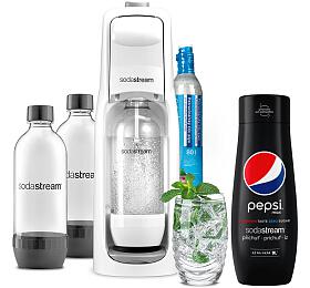 SodaStream JET WHITE +&amp;nbsp;Lahev DuoPack 1l&amp;nbsp;+ Sirup Pepsi MAX 440 ml