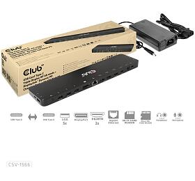 Club 3D Club3D Dokovac stanice USB-C, Triple Display DP Alt mode Displaylink Dynamic PD Charging Dock with 120 Watt PS (CSV-1566)