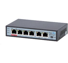 MaxLink PoE switch PSBT-6-4P-250 (nhrada za PSAT-6-4P-250), 6x LAN/4x PoE 250m, 802.3af/at/bt