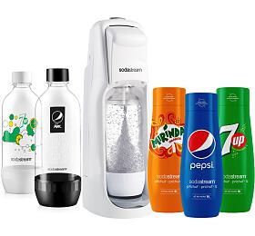 SodaStream JET WHITE +&amp;nbsp;Lahev JET 7UP &amp;&amp;nbsp;Pepsi Max 2x&amp;nbsp;1l +&amp;nbsp;Sirup Pepsi 440 ml&amp;nbsp;+ Sirup 7UP 440 ml&amp;nbsp;+ Sirup Mirinda 440 ml
