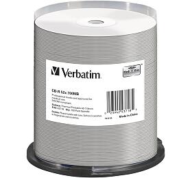 VERBATIM CD-R(100-Pack)Spindle / AZO / 52x / 700MB / Thermal Printable No ID Brand (43718)