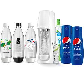 SET SodaStream Spirit White + Náhradní láhve FUSE 3 x 1l + Sirup Pepsi 440 ml + Sirup Pepsi 440 ml