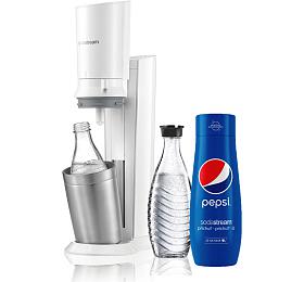 SodaStream Crystal White +&amp;nbsp;Lahev 0,7l skleněná Penguin +&amp;nbsp;Sirup Pepsi 440 ml