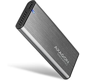 Axagon AXAGON EEM2-SG2, USB-C 3.2 Gen 2 - M.2 NVMe &amp; SATA SSD kovov RAW box, bezroubkov, stbrn