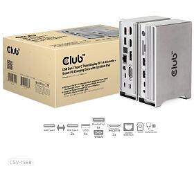 Club 3D Club3D Dokovac stanice USB-C, Triple Display DP 1.4 Alt mode Displaylink Dynamic PD Charging Dock with 120 Watt PS (CSV-1568)