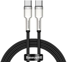 Baseus Cafule Series nabjec / datov kabel USB-C samec na USB-C samec s kovovmi koncovkami 100W 1m, ern (CATJK-C01)