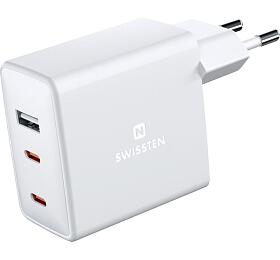 SWISSTEN S͍OV ADAPTR GaN 2x USB-C + 1x USB 70W