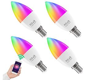 Smart LED rovka E14 4,5W RGB NOUS P4/4pack WiFi Tuya sada 4ks