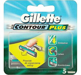 Gillette Contour plus náhradní hlavice do&amp;nbsp;holicího strojku, 5&amp;nbsp;ks