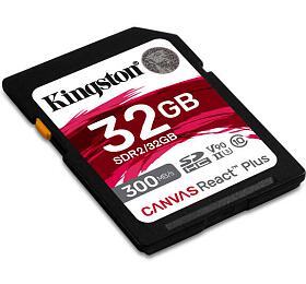 KINGSTON 32GB Canvas React Plus SDHC UHS-II 300R/260W U3 V90 for Full HD/4K/8K (SDR2/32GB)