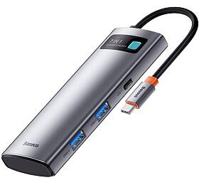 Baseus Metal Gleam Series 7v1 HUB Type-C (USB-C PD 100W, USB-C, 2* USB 3.0, HDMI, SD TF port) ed (WKWG020113)