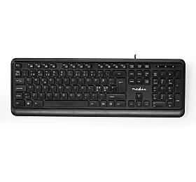 Wired Keyboard NEDIS KBMU200BKND