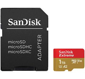 SanDisk Extreme microSDXC 1TB + SD Adapter190MB/s and 130MB/s A2 C10 V30 UHS-I U3