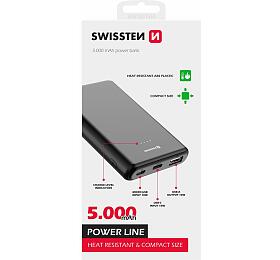 SWISSTEN POWER LINE POWER BANK 5000 mAh 10W BLACK