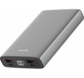 SWISSTEN ALUMINUM POWER BANK 10000 mAh 20W POWER DELIVERY GREY