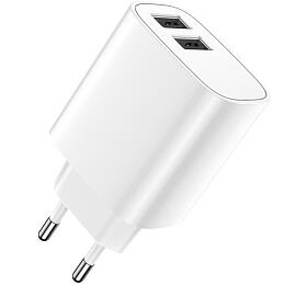 Nabíječka do sítě Forever LS-03 12W, 2xUSB bílá