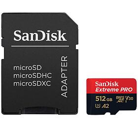 SanDisk Extreme PRO microSDXC 512GB 190MB/s + adaptr (SDSQXCD-512G-GN6MA)