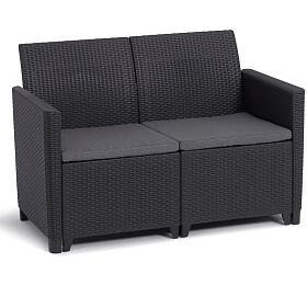 KETER CLAIRE 2 SEATERS SOFA - grafit