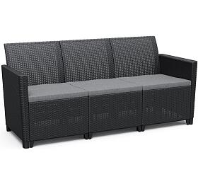 KETER CLAIRE 3 SEATERS SOFA - grafit