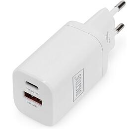 DIGITUS Nabjeka Dual Port USB 1x USB-A / 1x USB-C 30W, 1x 2,4A, 1x 3A, QC3.0 (DA-10062)