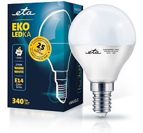 rovka LED ETA EKO LEDka mini globe 4W, E14, tepl bl