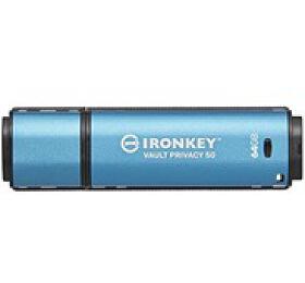 Kingston Flash Disk IronKey 64GB Vault Privacy 50 AES-256 Encrypted, FIPS 197 (IKVP50/64GB)