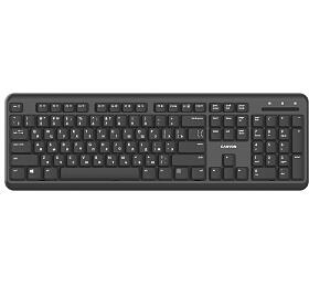 CANYON bezdrátová klávesnice HKB-W20, 105 kláves,tichá a tenká,velvet serie,RU layout/Cyrilice, černá (CNS-HKBW02-RU)