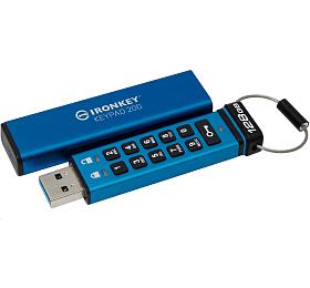 Kingston flash disk 128GB IronKey Keypad 200, FIPS 140-3 Lvl 3 (Pending) AES-256 Encrypted (IKKP200/128GB)