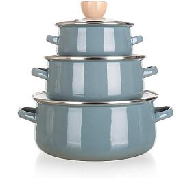 BANQUET Sada smaltovanho ndob NATURAL Olive, 6 ks (13700951)