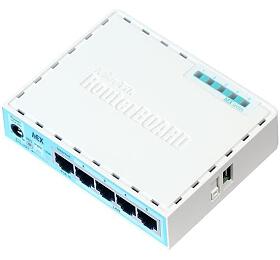 MikroTik Router +L4, 256MB RAM, Dual-Core 880MHz, 5x Gigabit LAN, USB, slot microSD; desktop (RB750Gr3)