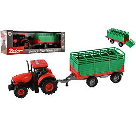 Traktor Teddies Zetor s vlekem, plast, 36cm