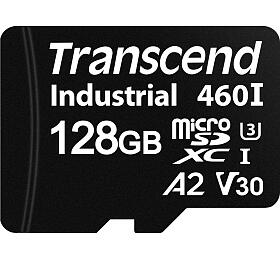 Transcend 128GB microSDXC460I UHS-I U3 V30 A2 3K P/E (3D TLC) prmyslov pamov karta, 100MB/s R, 85MB/s W, ern (TS128GUSD460I)