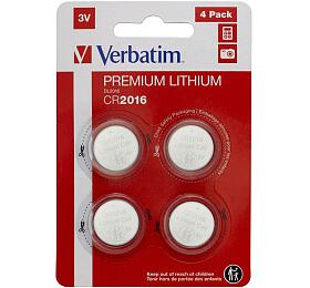 Lithiov CR2016 3V baterie PREMIUM 4ks/pack Verbatim (49531)