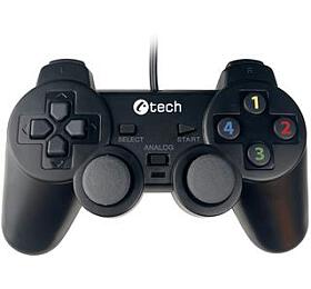 Gamepad C-Tech Callon pro PC/PS3, 2x analog, X-input, vibrační, 1,8m kabel, USB (GP-05)