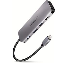 Axagon AXAGON HMC-HCR3A, USB 3.2 Gen 1 hub, porty 3x USB-A, HDMI 4k/30Hz, SD/microSD, kabel USB-C 20cm